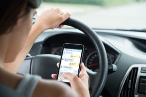 Woman Texting while Driving