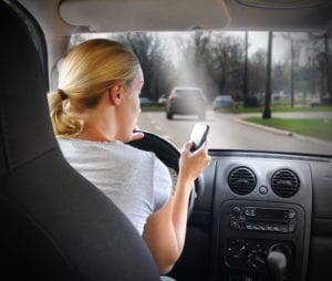 Woman Texting While Driving